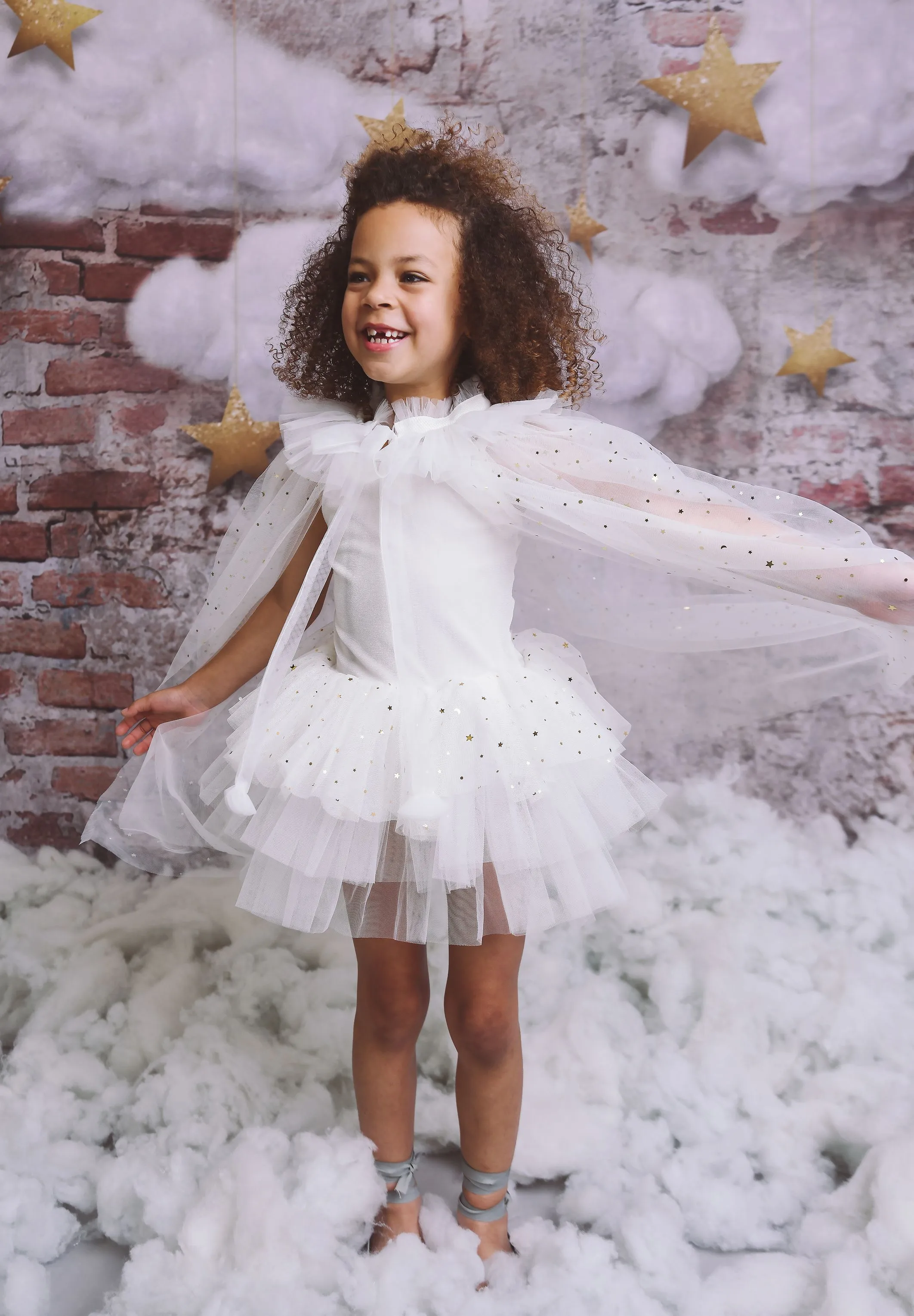 DOLLY STARS & MOON   TULLE CAPE white