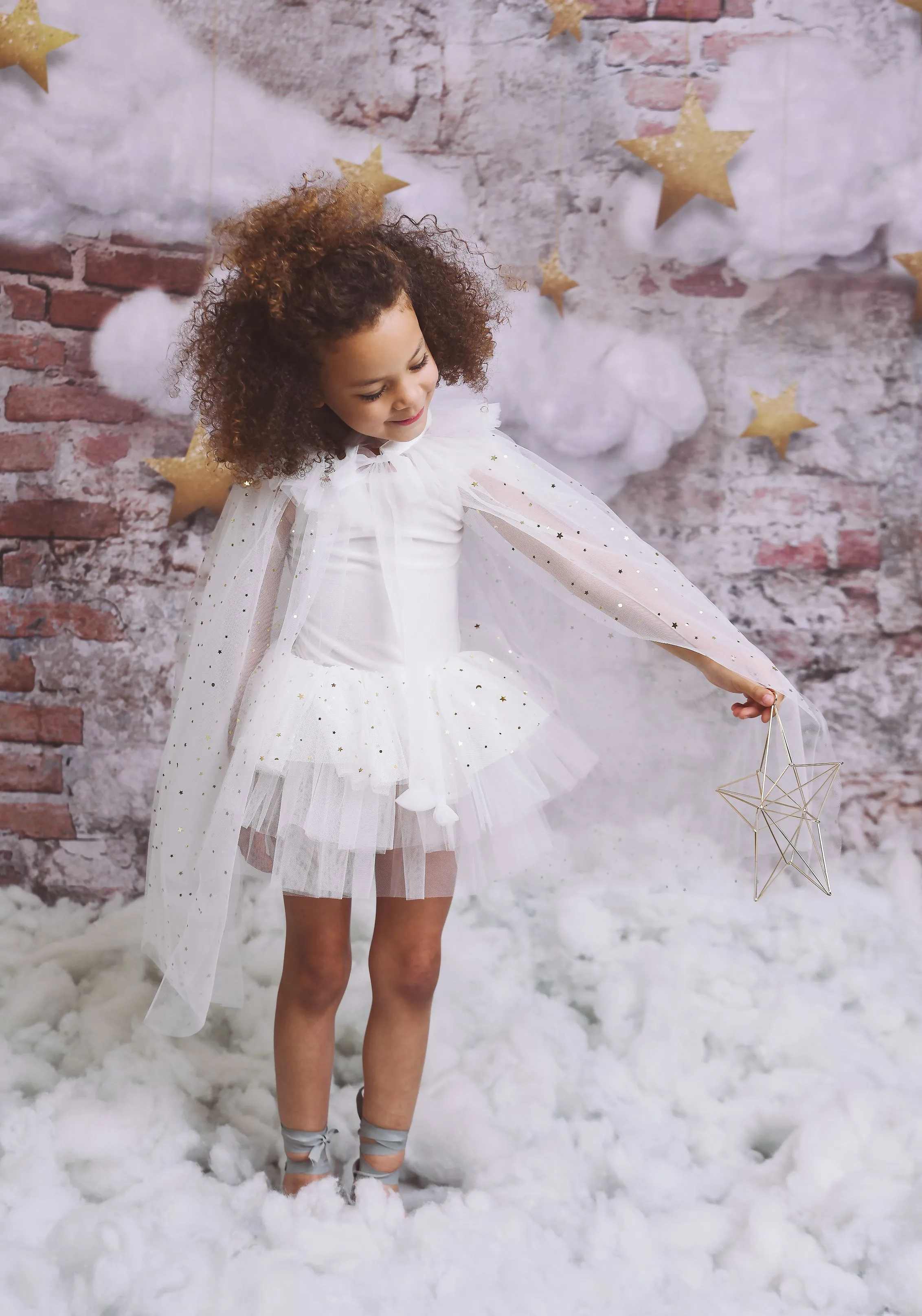 DOLLY STARS & MOON   TULLE CAPE white