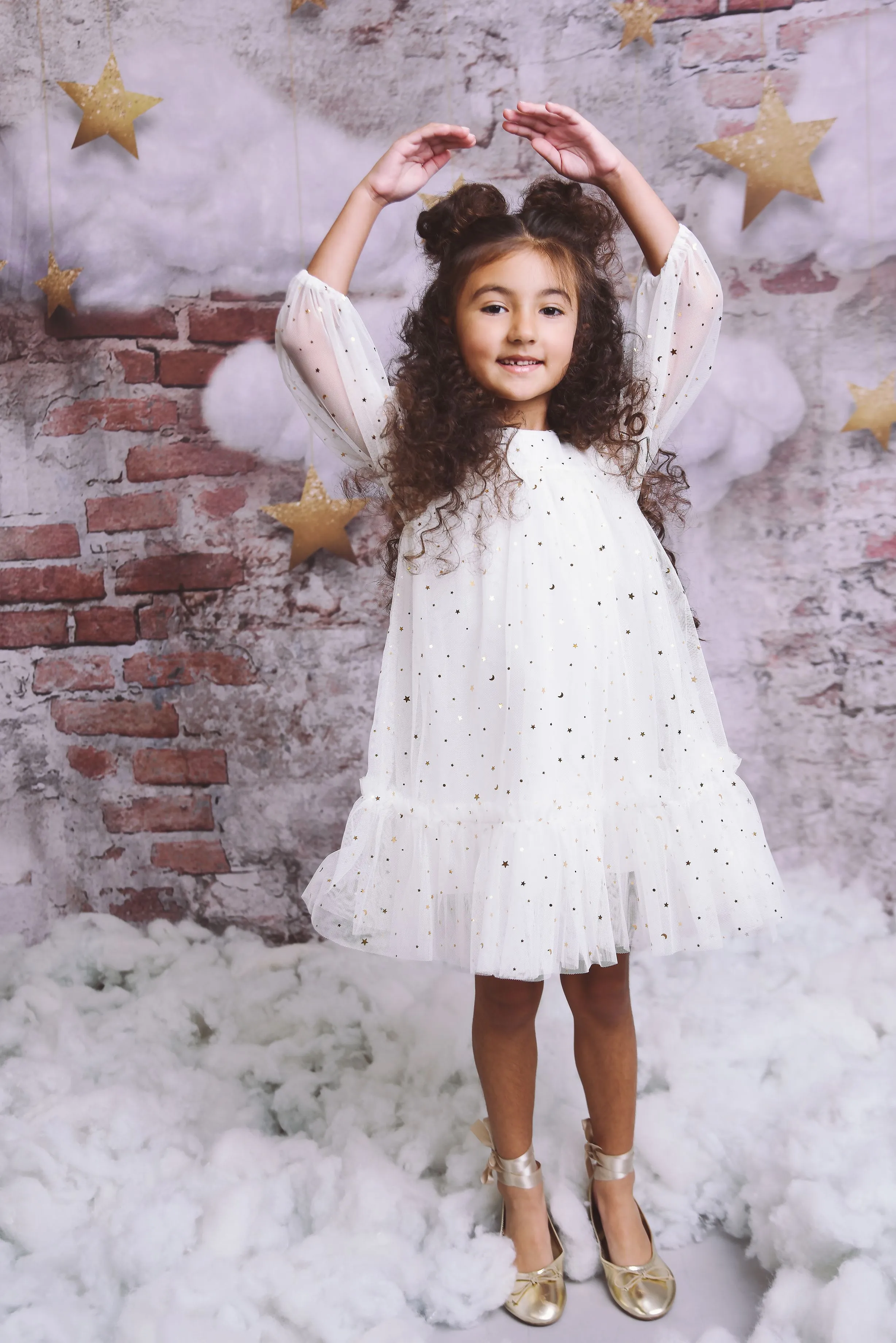 DOLLY STARS & MOON   TULLE EMPRESS DRESS white