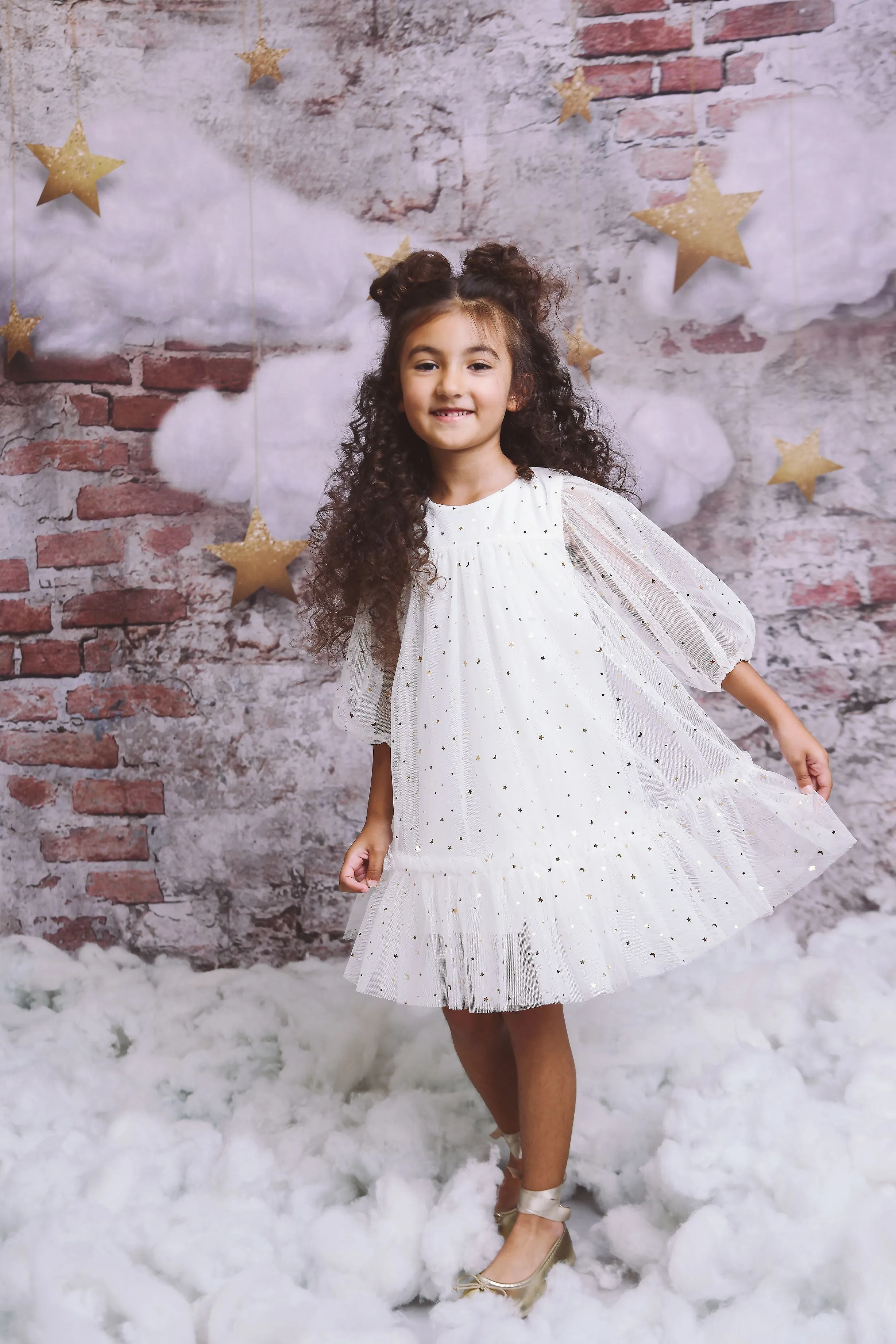 DOLLY STARS & MOON   TULLE EMPRESS DRESS white