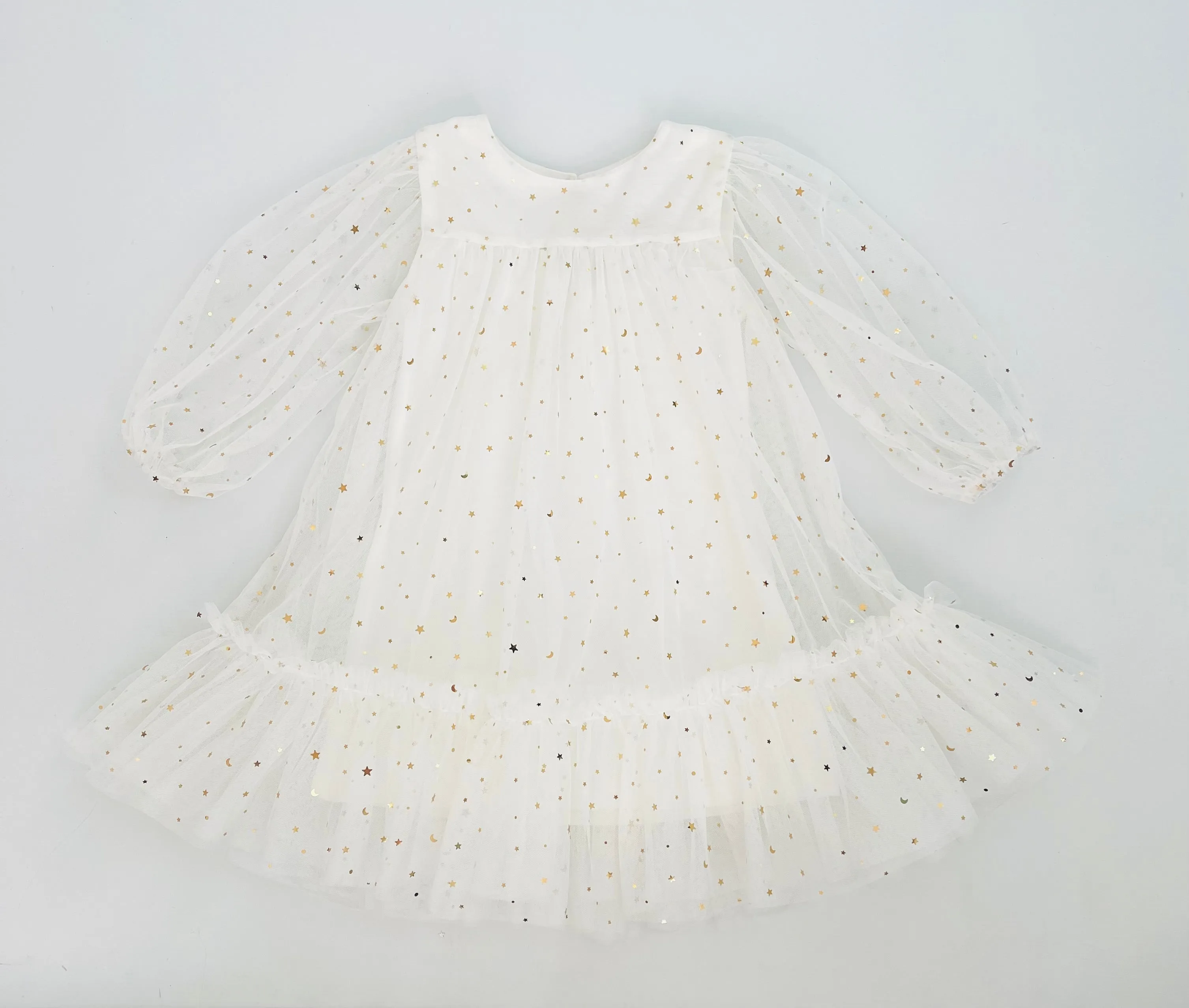 DOLLY STARS & MOON   TULLE EMPRESS DRESS white