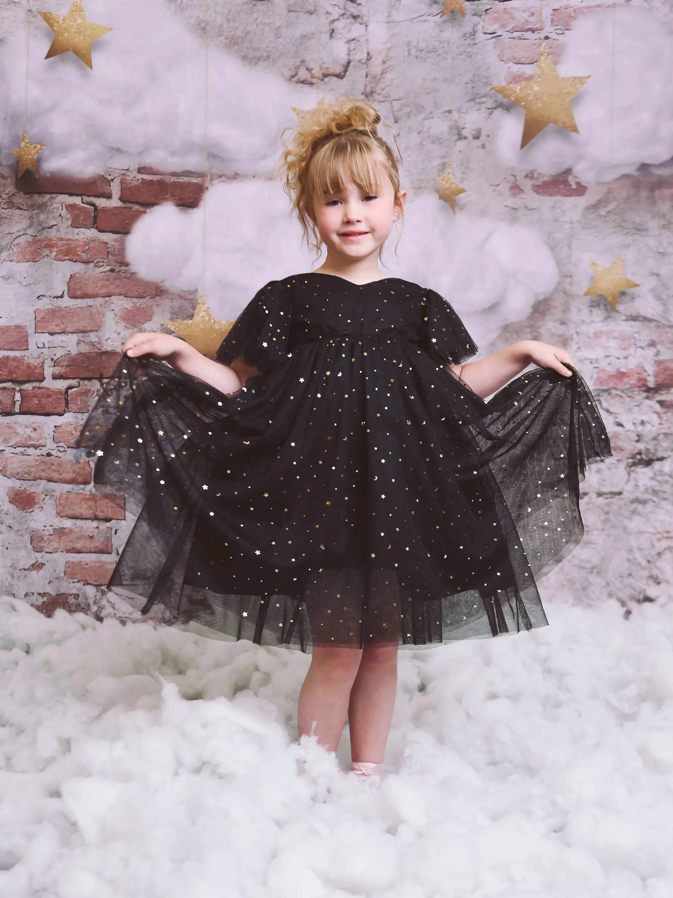 DOLLY  STARS & MOON   TULLE PRINCESS DRESS black