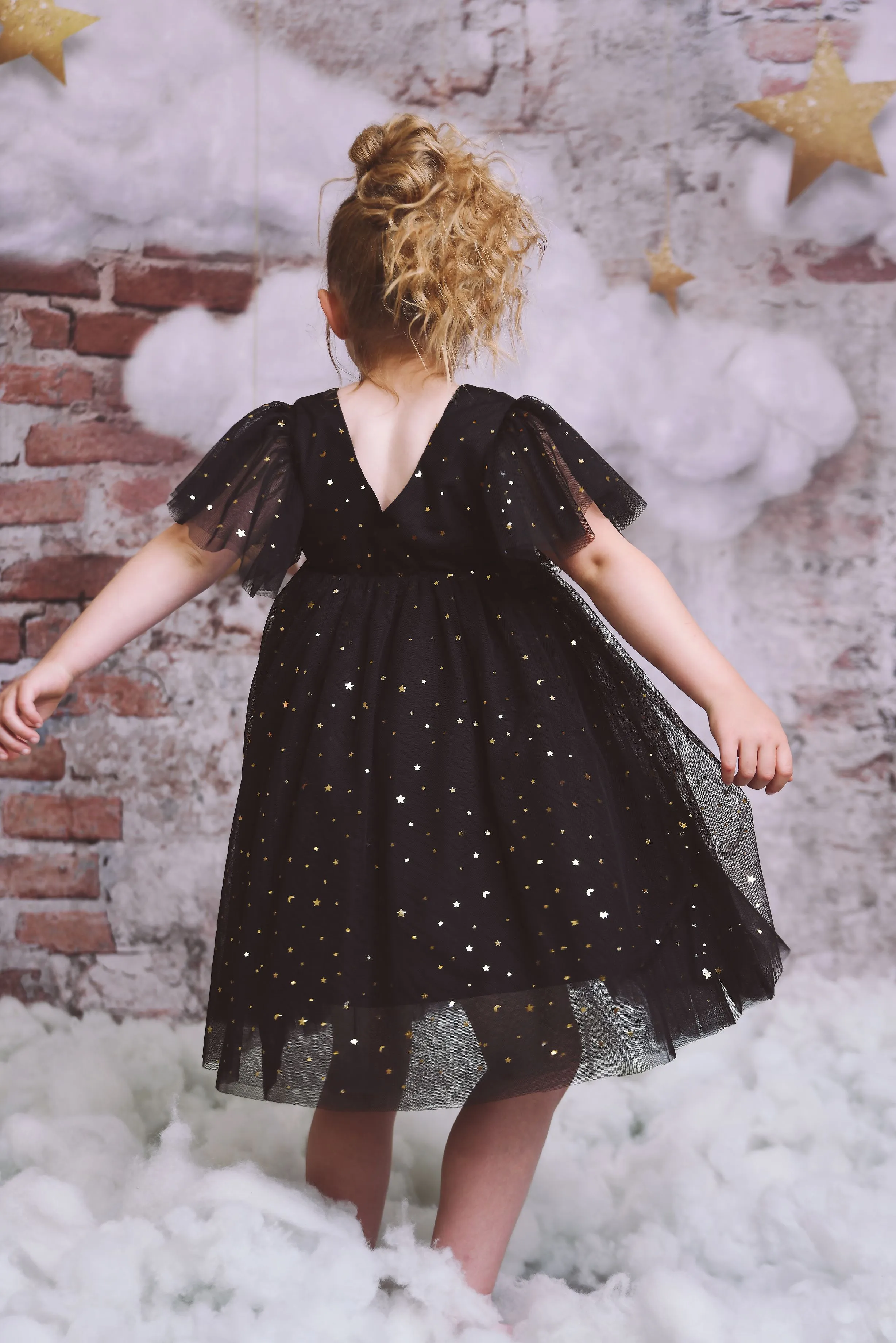 DOLLY  STARS & MOON   TULLE PRINCESS DRESS black