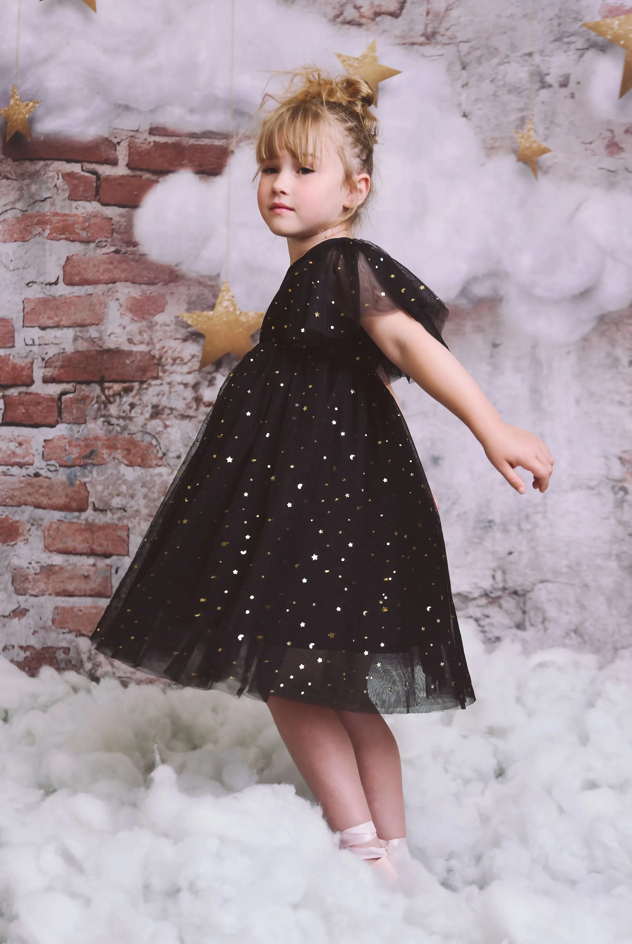 DOLLY  STARS & MOON   TULLE PRINCESS DRESS black