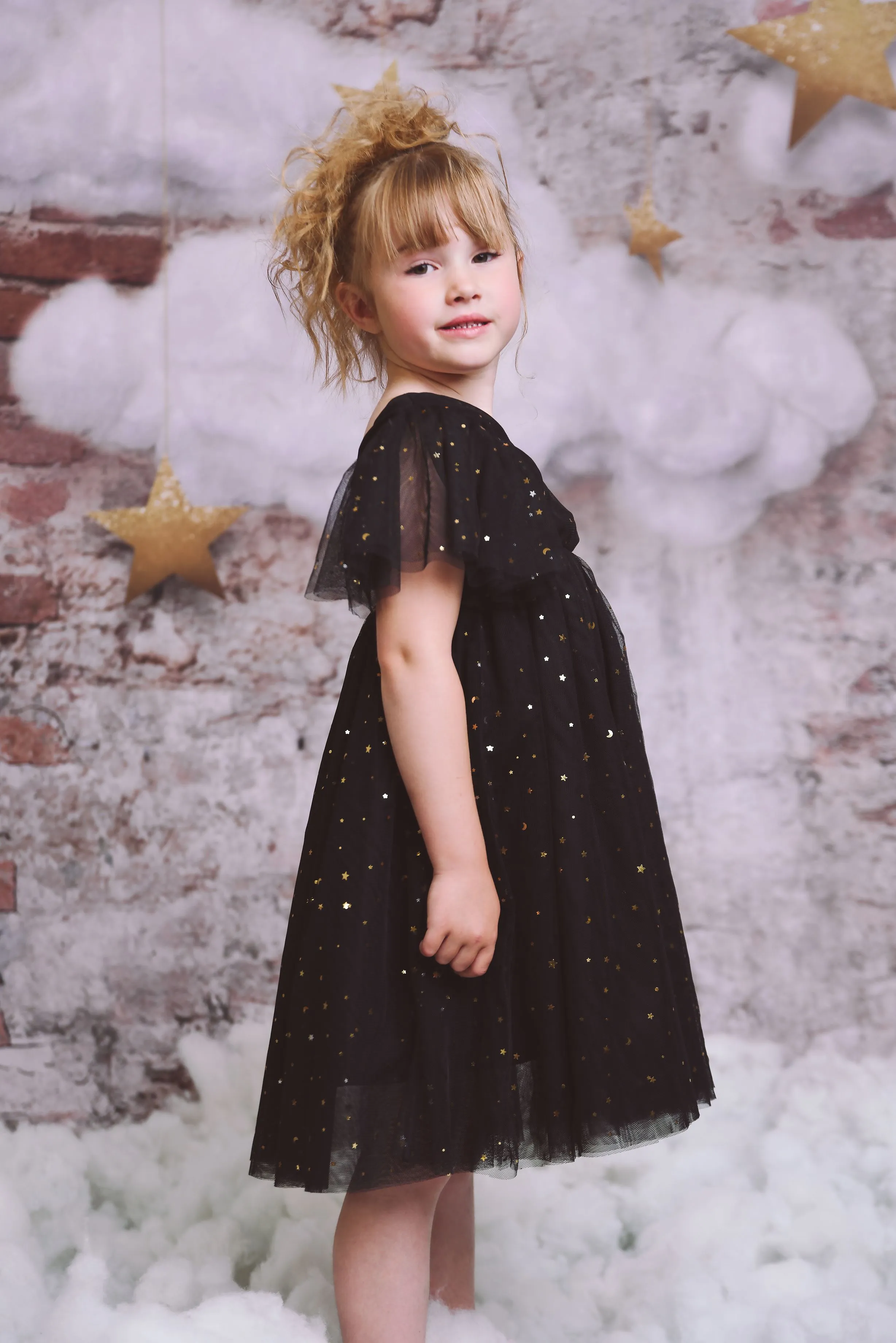 DOLLY  STARS & MOON   TULLE PRINCESS DRESS black