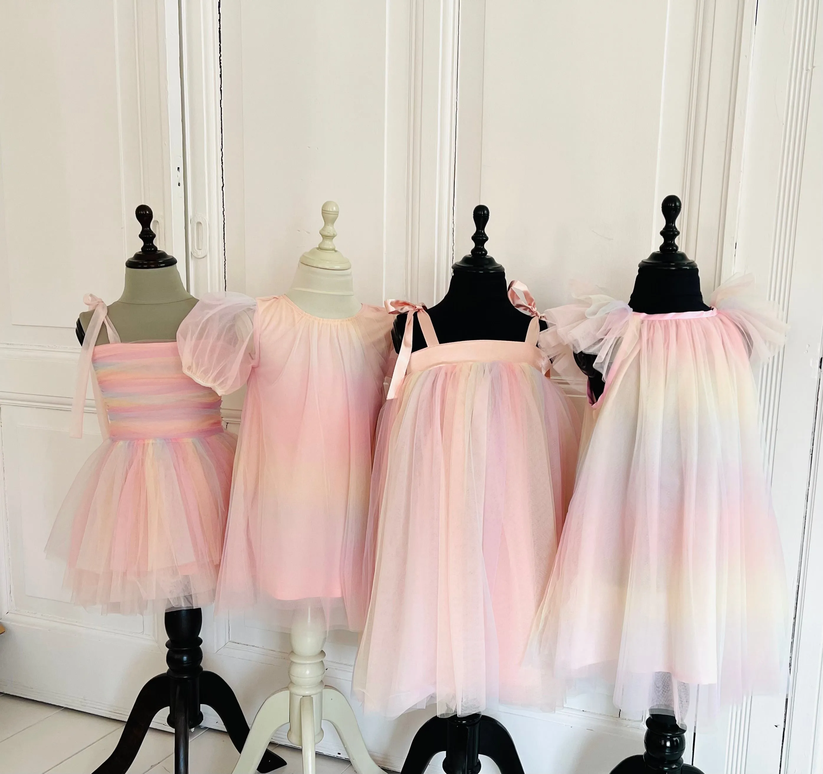 DOLLY UNICORN RAINBOW PASTELS   TULLE FAIRY DRESS rainbow