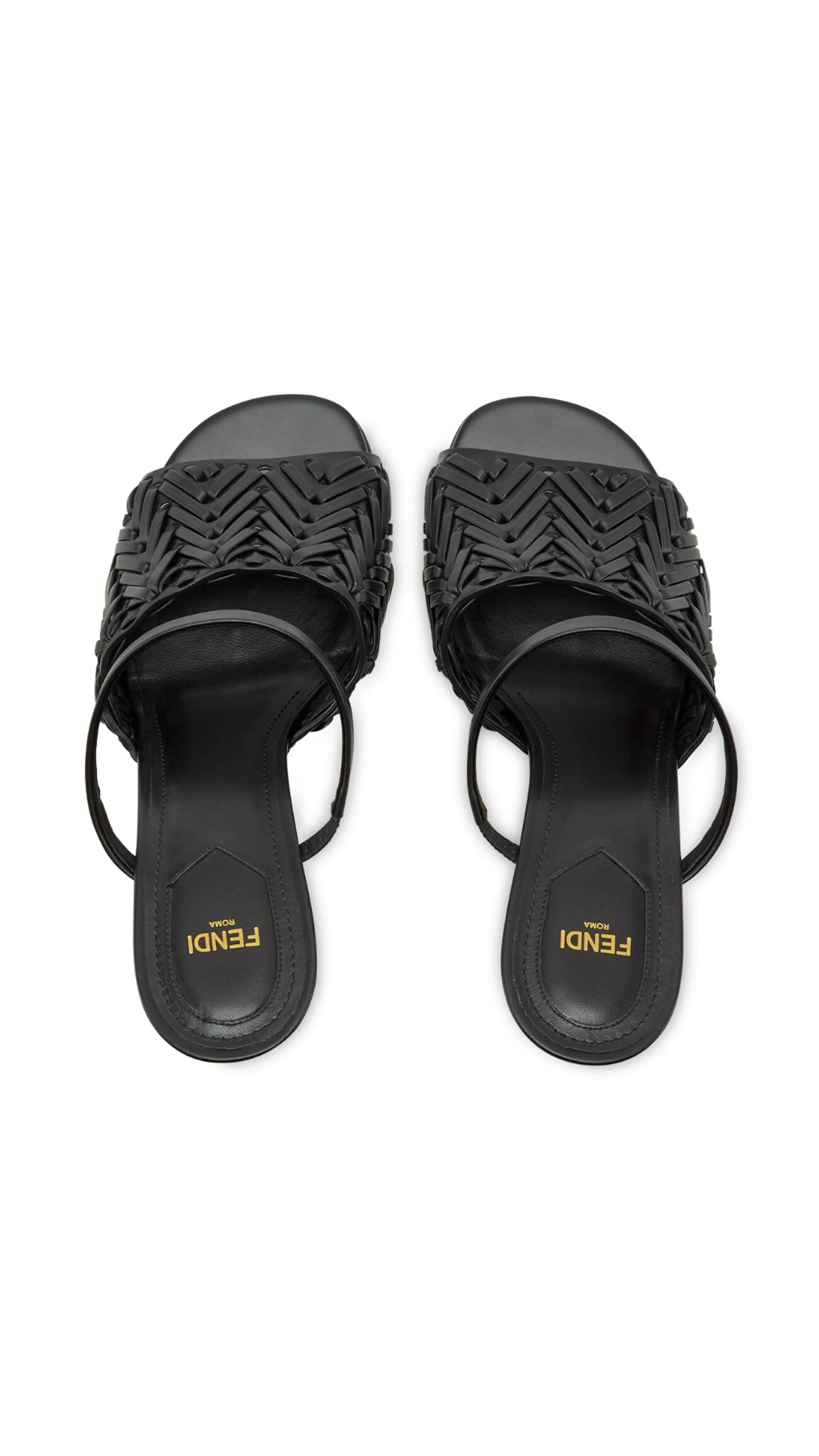 Fendi First Leather Sandals - Black