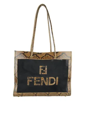 Fendi Shopper in rete e pitone