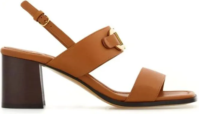 Ferragamo 55mm Gancini-buckle leather sandals Brown