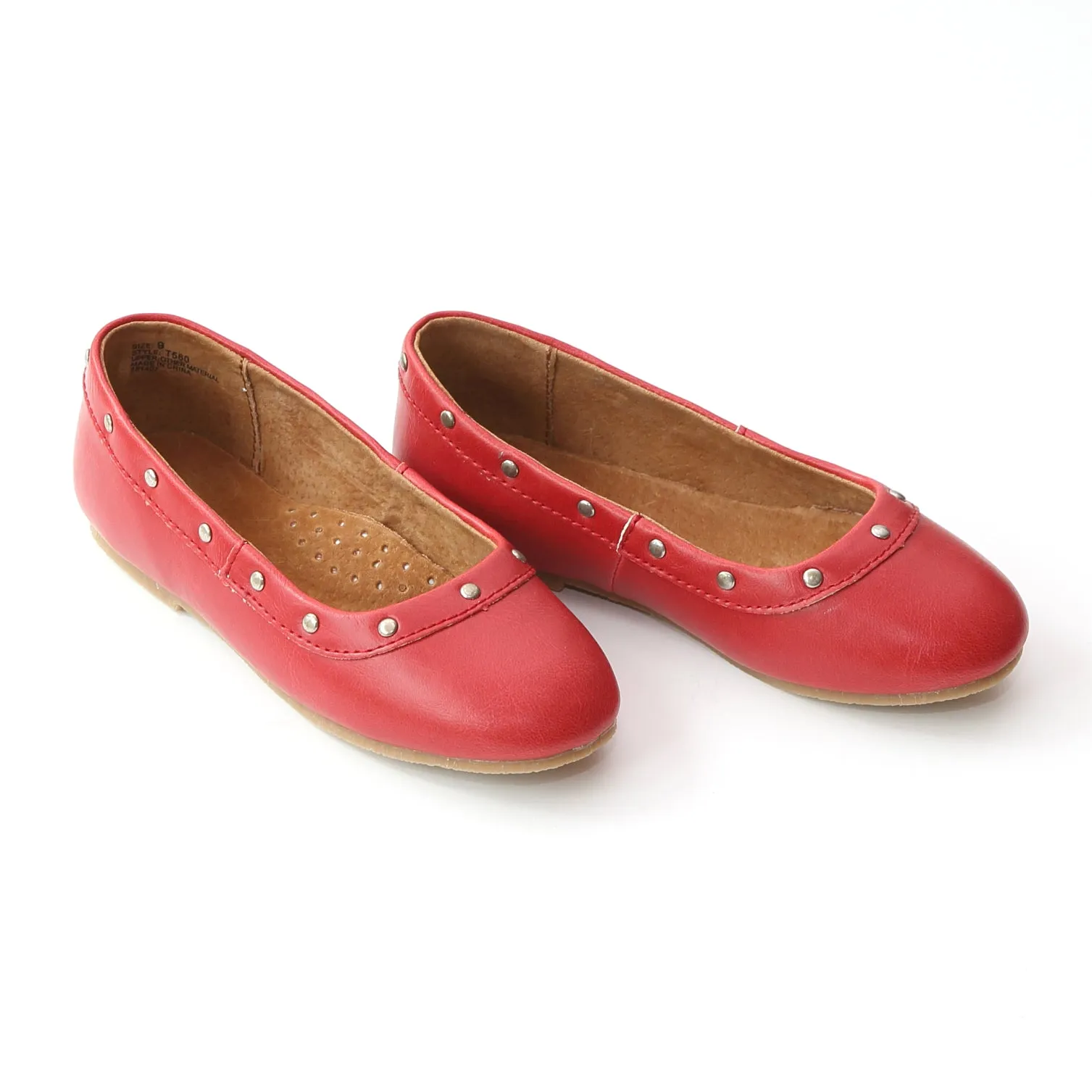 FINAL SALE - L'Amour Girls Round Studded Flats