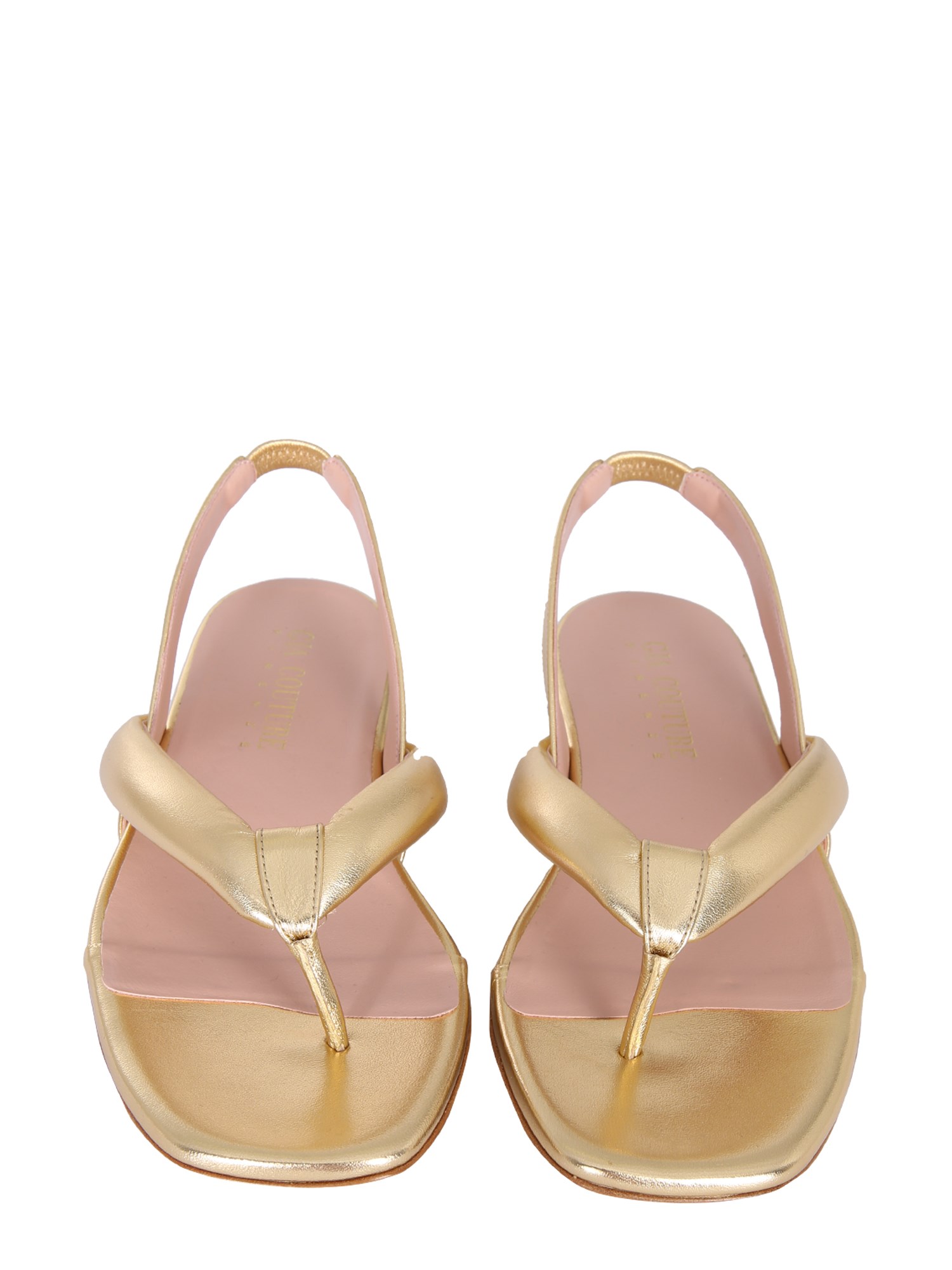 GIA BORGHINI    LEATHER SLINGBACK SANDALS