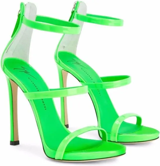 Giuseppe Zanotti Harmony patent leather sandals Green