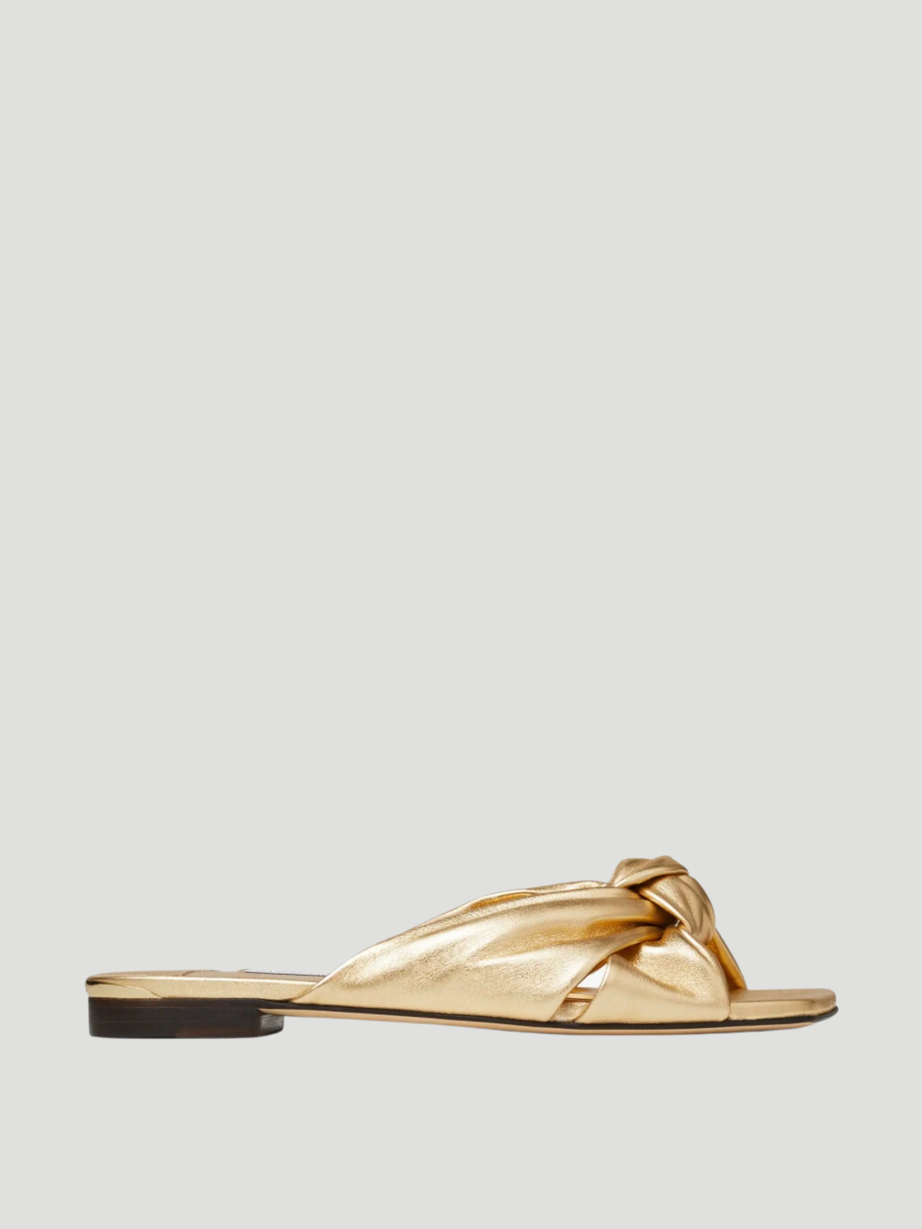 Gold Leather Avenue Knot Flat