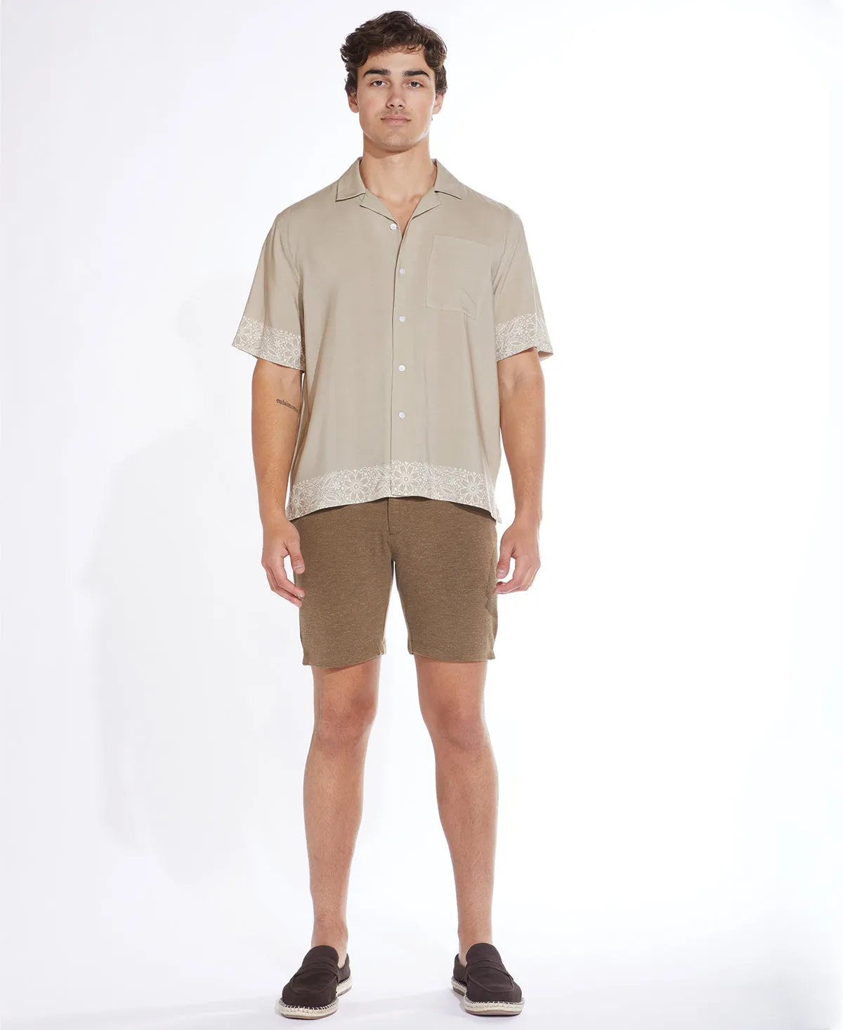 Gustavo Relaxed Fit Resort Shirt (Khaki)