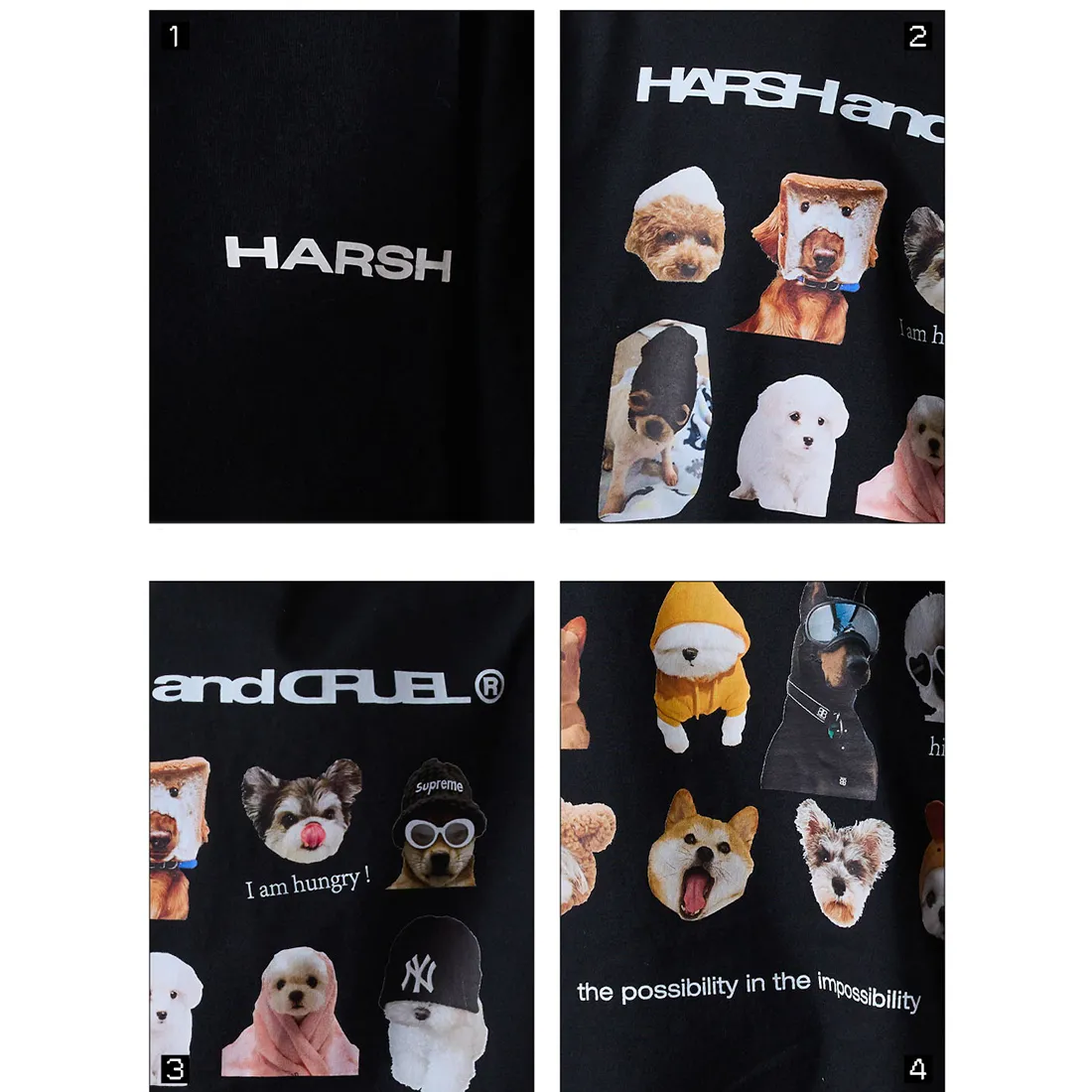 HARSH AND CRUEL  |Crew Neck Unisex Street Style Other Animal Patterns Cotton