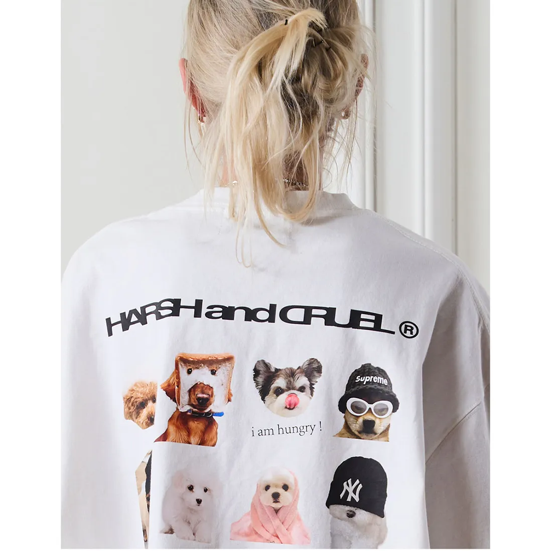 HARSH AND CRUEL  |Crew Neck Unisex Street Style Other Animal Patterns Cotton