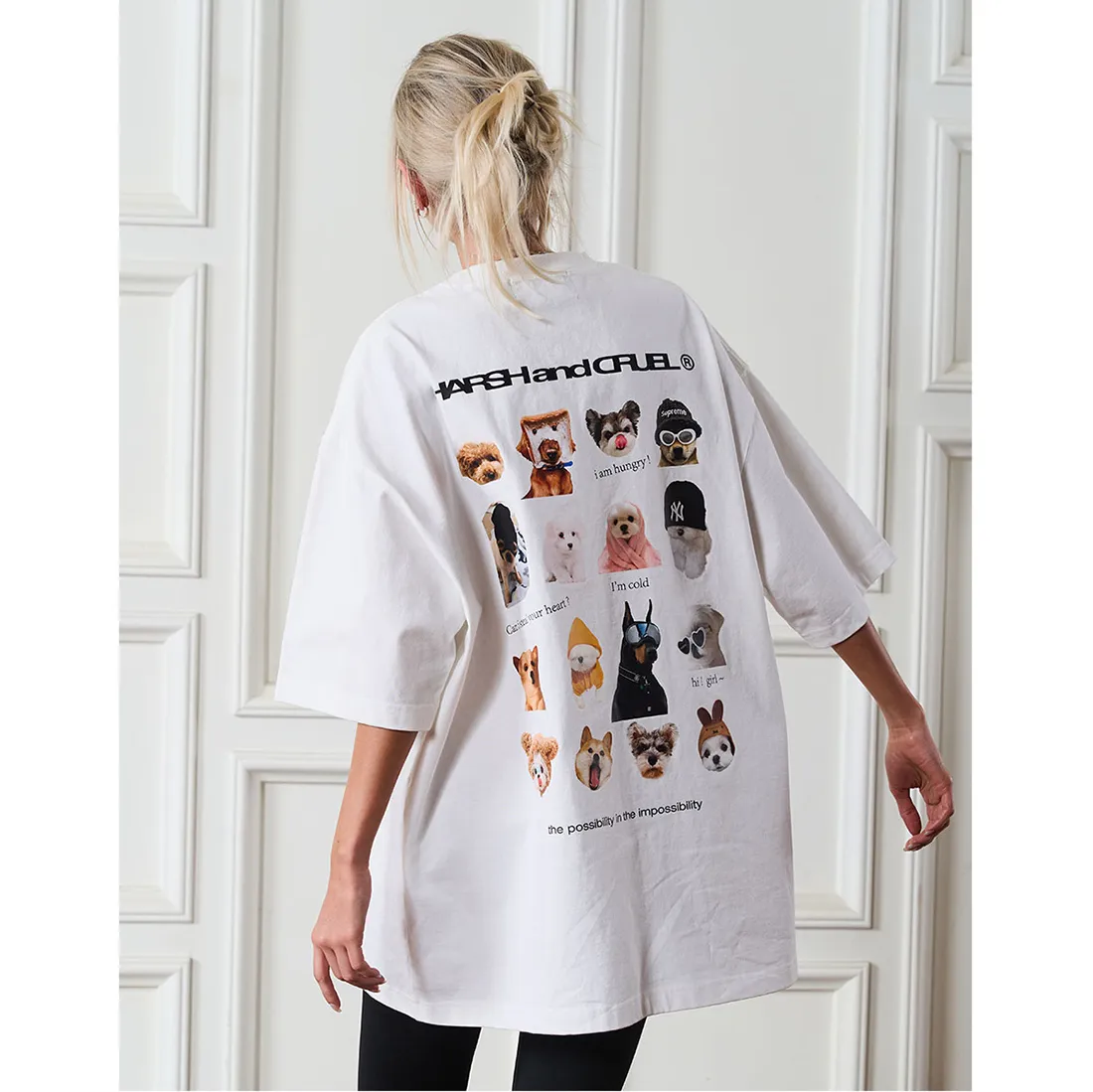 HARSH AND CRUEL  |Crew Neck Unisex Street Style Other Animal Patterns Cotton