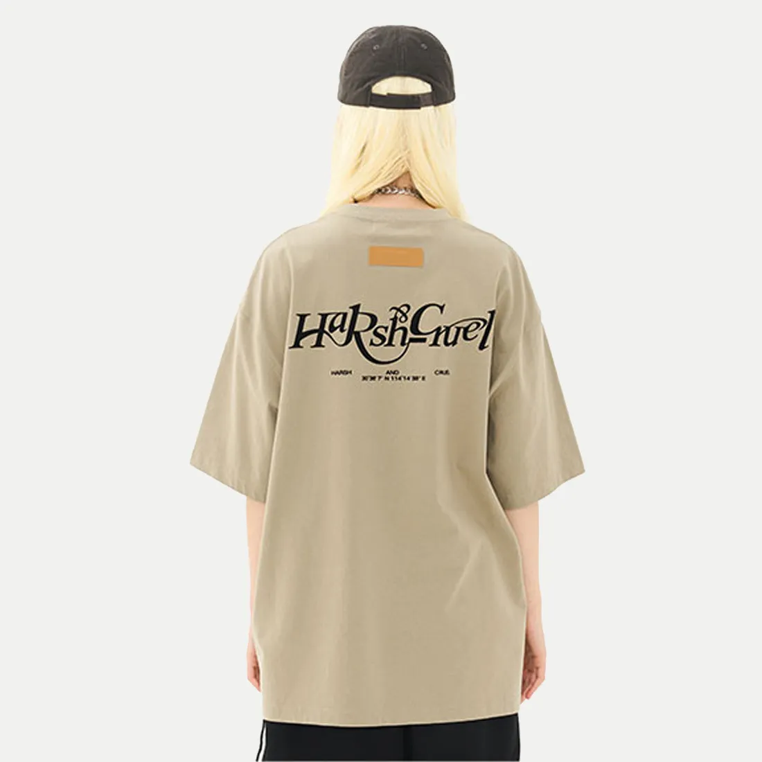 HARSH AND CRUEL  |Unisex Street Style Cotton Short Sleeves Oversized Logo