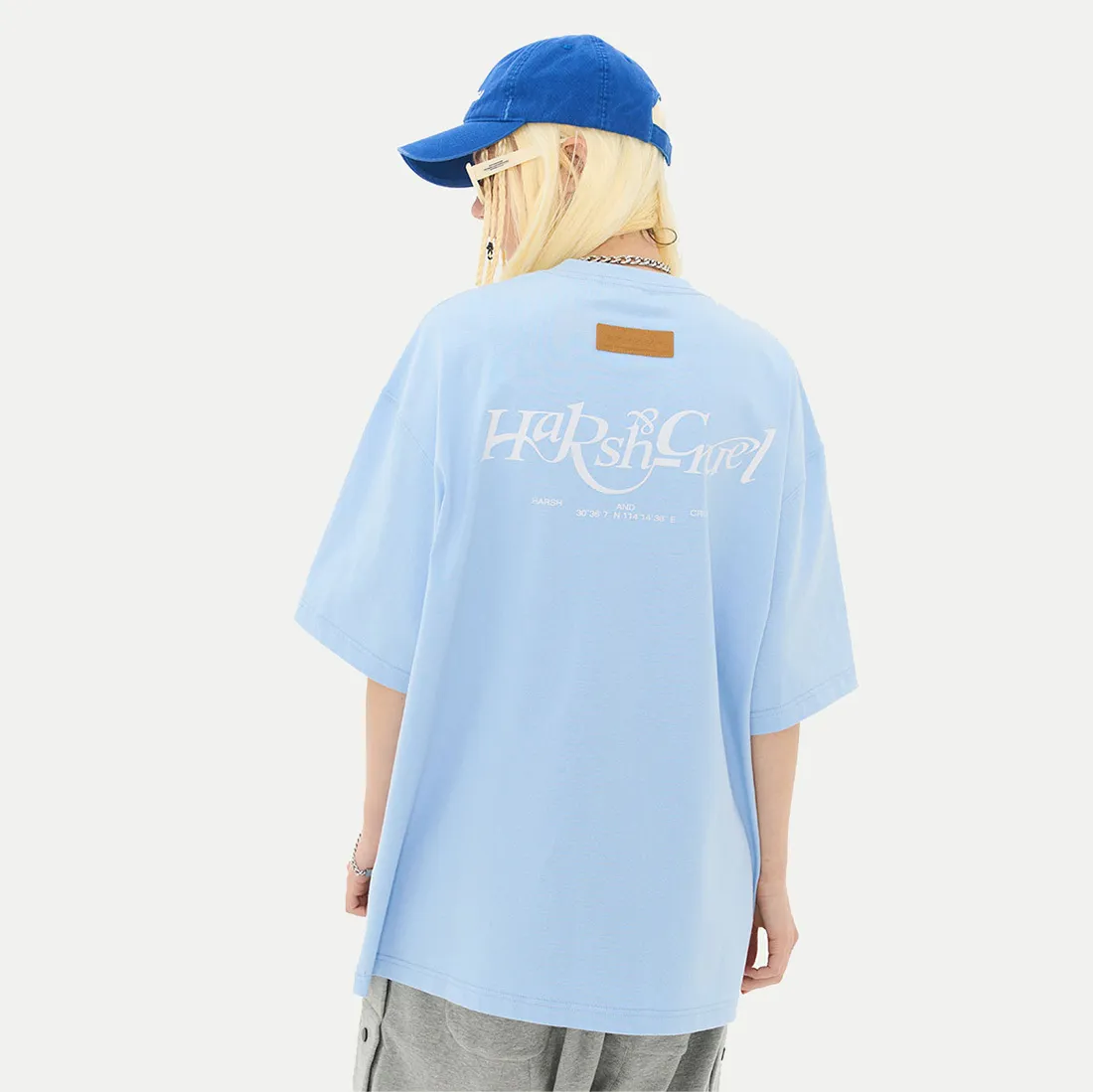 HARSH AND CRUEL  |Unisex Street Style Cotton Short Sleeves Oversized Logo