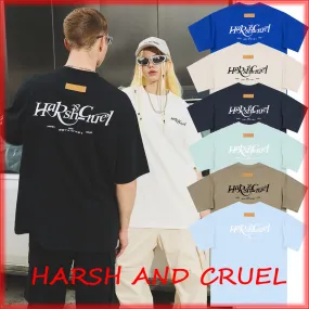 HARSH AND CRUEL  |Unisex Street Style Cotton Short Sleeves Oversized Logo