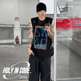 HOLY IN CODE  |Crew Neck Unisex Street Style U-Neck Cotton Oversized Logo