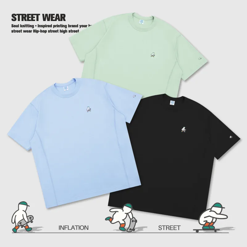 INFLATION  |Unisex Street Style Plain Cotton Short Sleeves Oversized