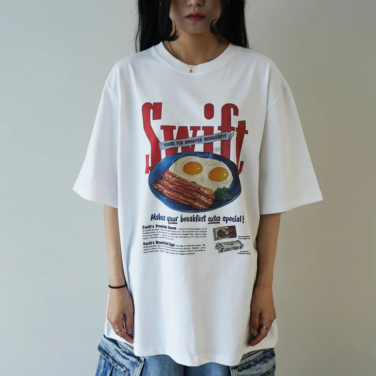 IONSEOUL  |Crew Neck Unisex Street Style Cotton Short Sleeves Oversized