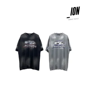 IONSEOUL  |Unisex Street Style Cotton Oversized Logo T-Shirts