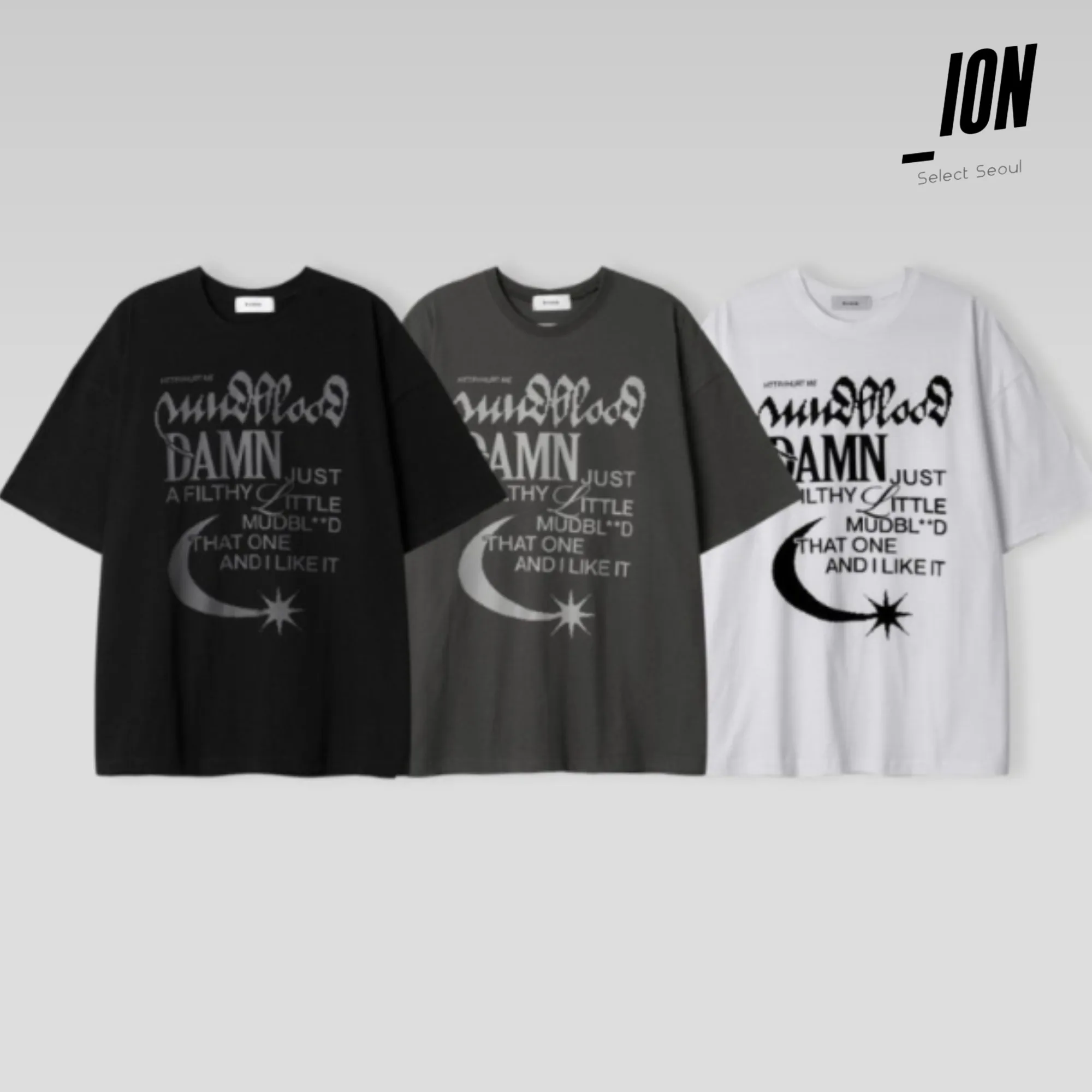 IONSEOUL  |Unisex Street Style Plain Cotton Oversized Logo T-Shirts