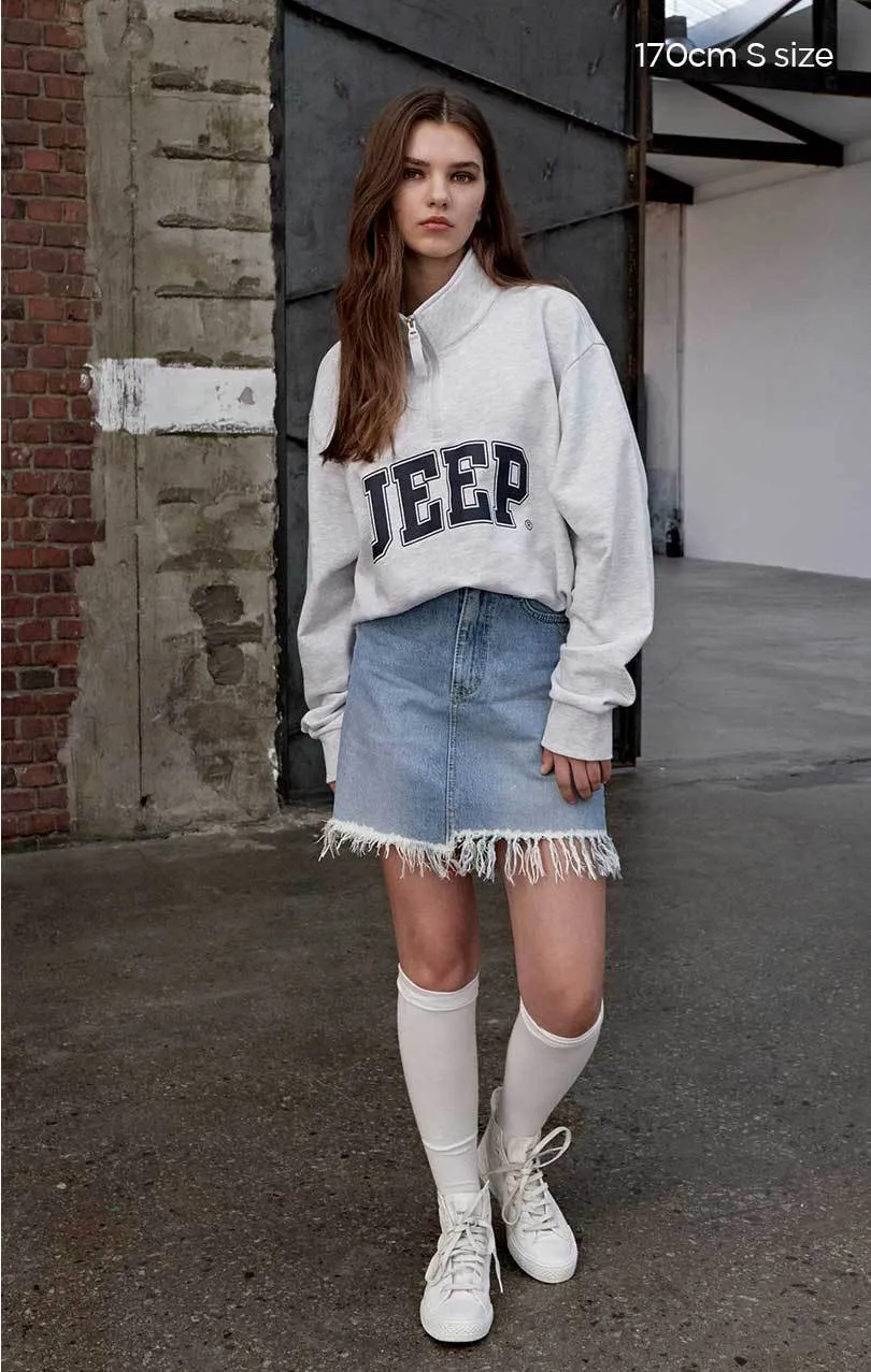 JEEP  |Unisex Street Style Long Sleeves Plain Cotton Oversized Logo