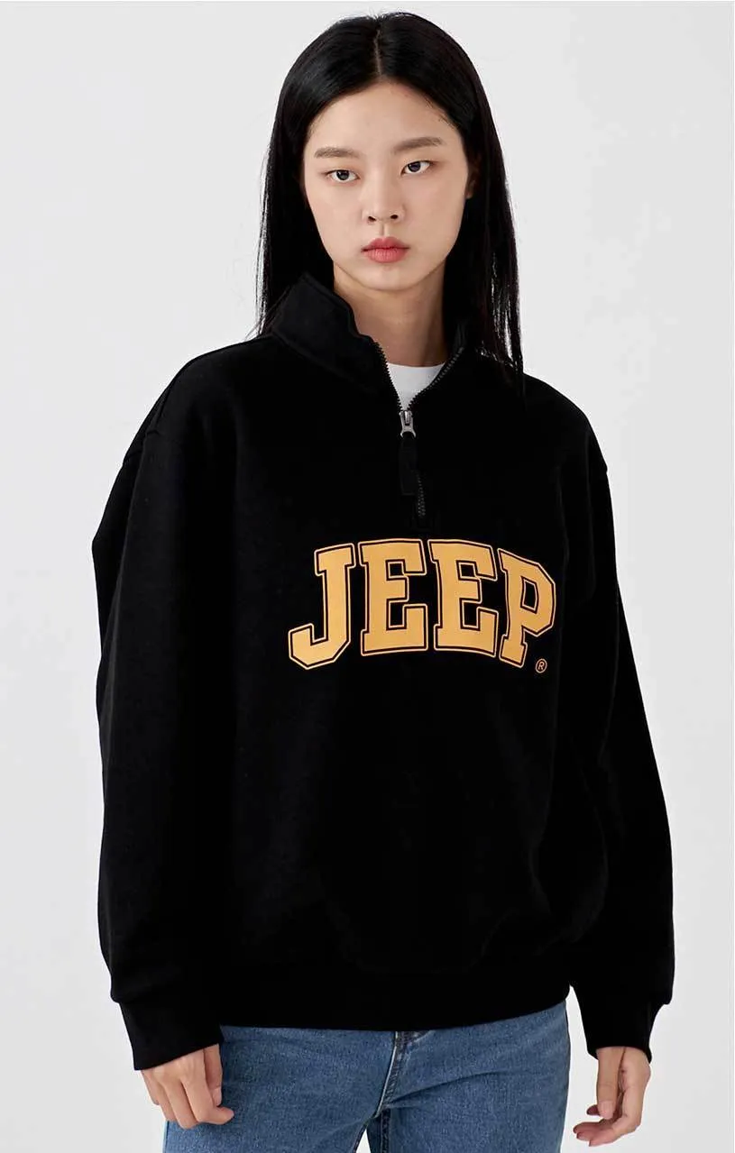 JEEP  |Unisex Street Style Long Sleeves Plain Cotton Oversized Logo