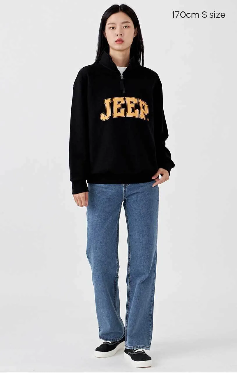 JEEP  |Unisex Street Style Long Sleeves Plain Cotton Oversized Logo