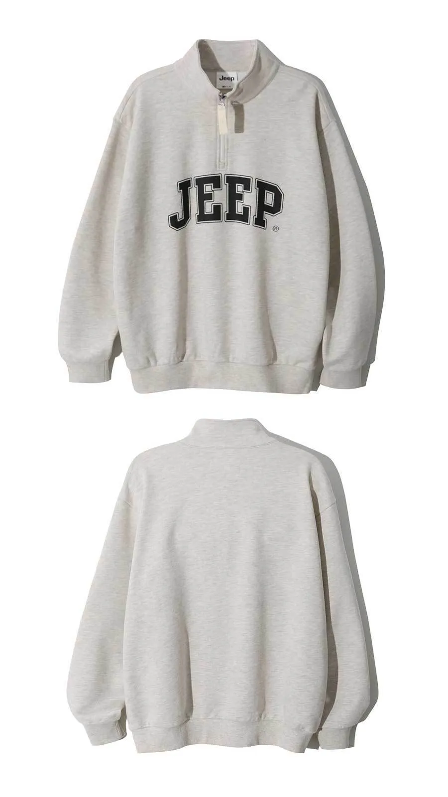 JEEP  |Unisex Street Style Long Sleeves Plain Cotton Oversized Logo