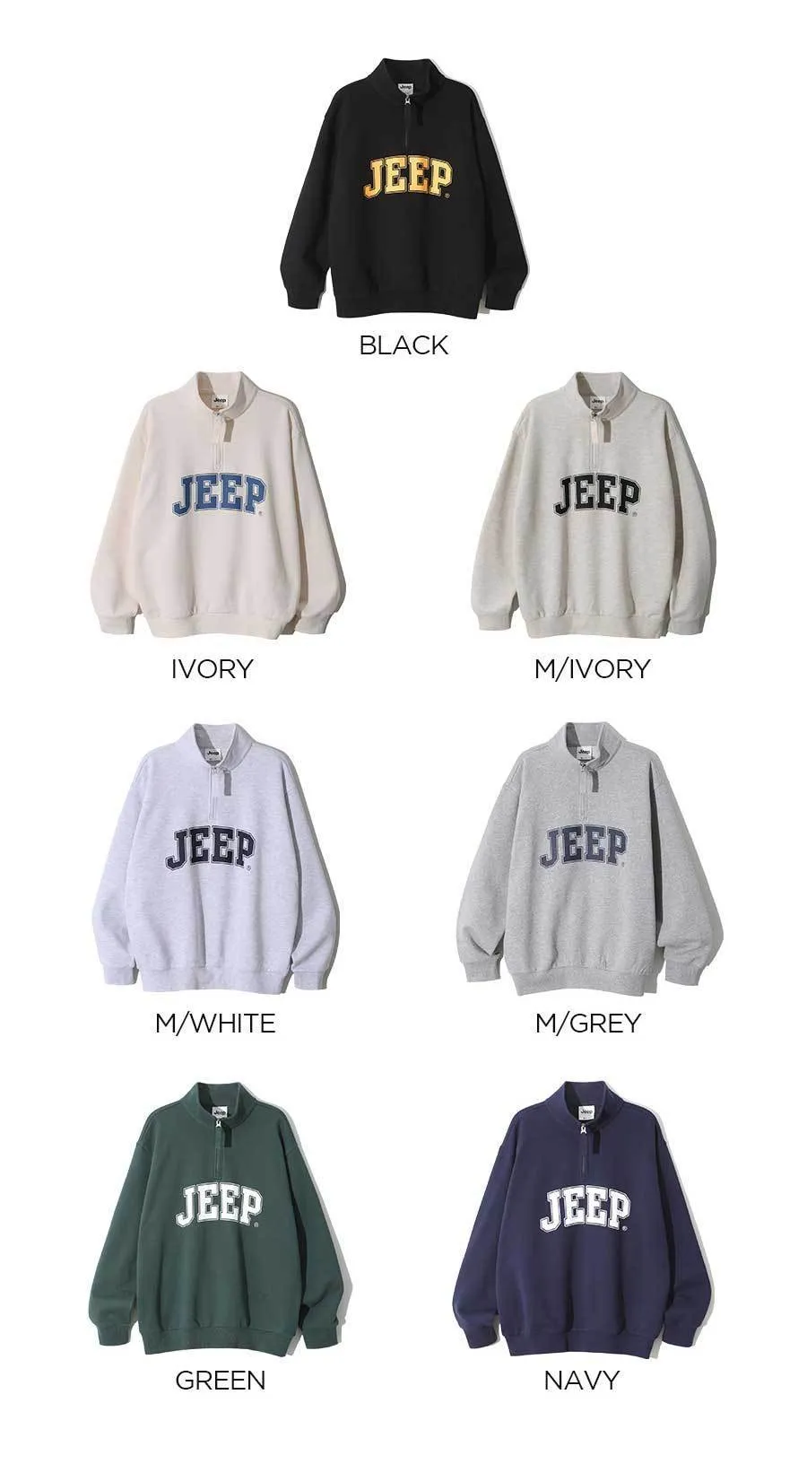 JEEP  |Unisex Street Style Long Sleeves Plain Cotton Oversized Logo