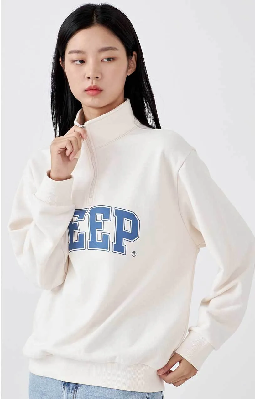 JEEP  |Unisex Street Style Long Sleeves Plain Cotton Oversized Logo