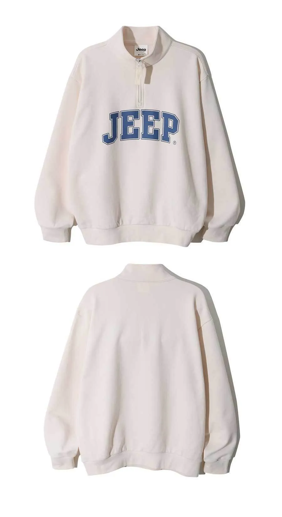 JEEP  |Unisex Street Style Long Sleeves Plain Cotton Oversized Logo