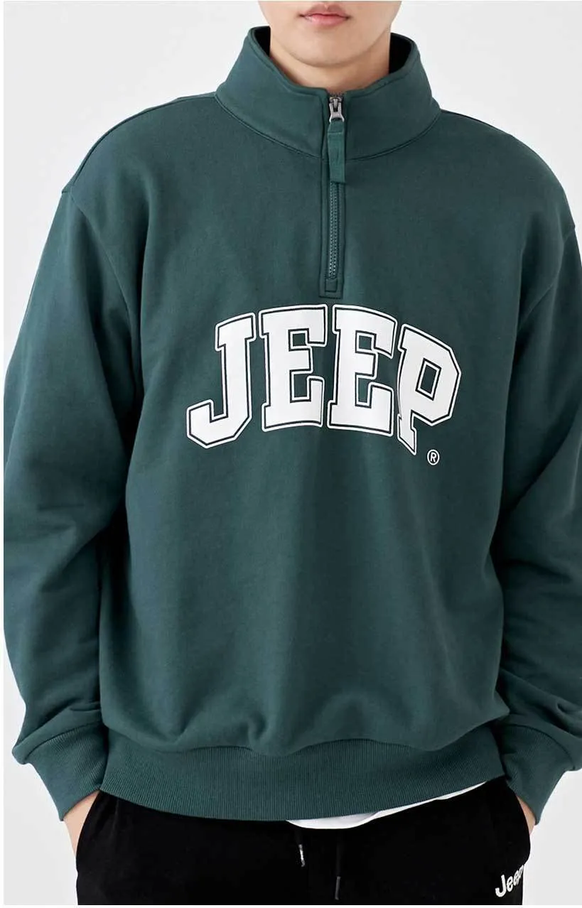 JEEP  |Unisex Street Style Long Sleeves Plain Cotton Oversized Logo