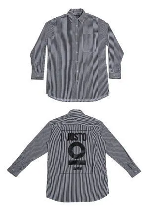 JUSTO  |Stripes Unisex Street Style Long Sleeves Cotton Oversized