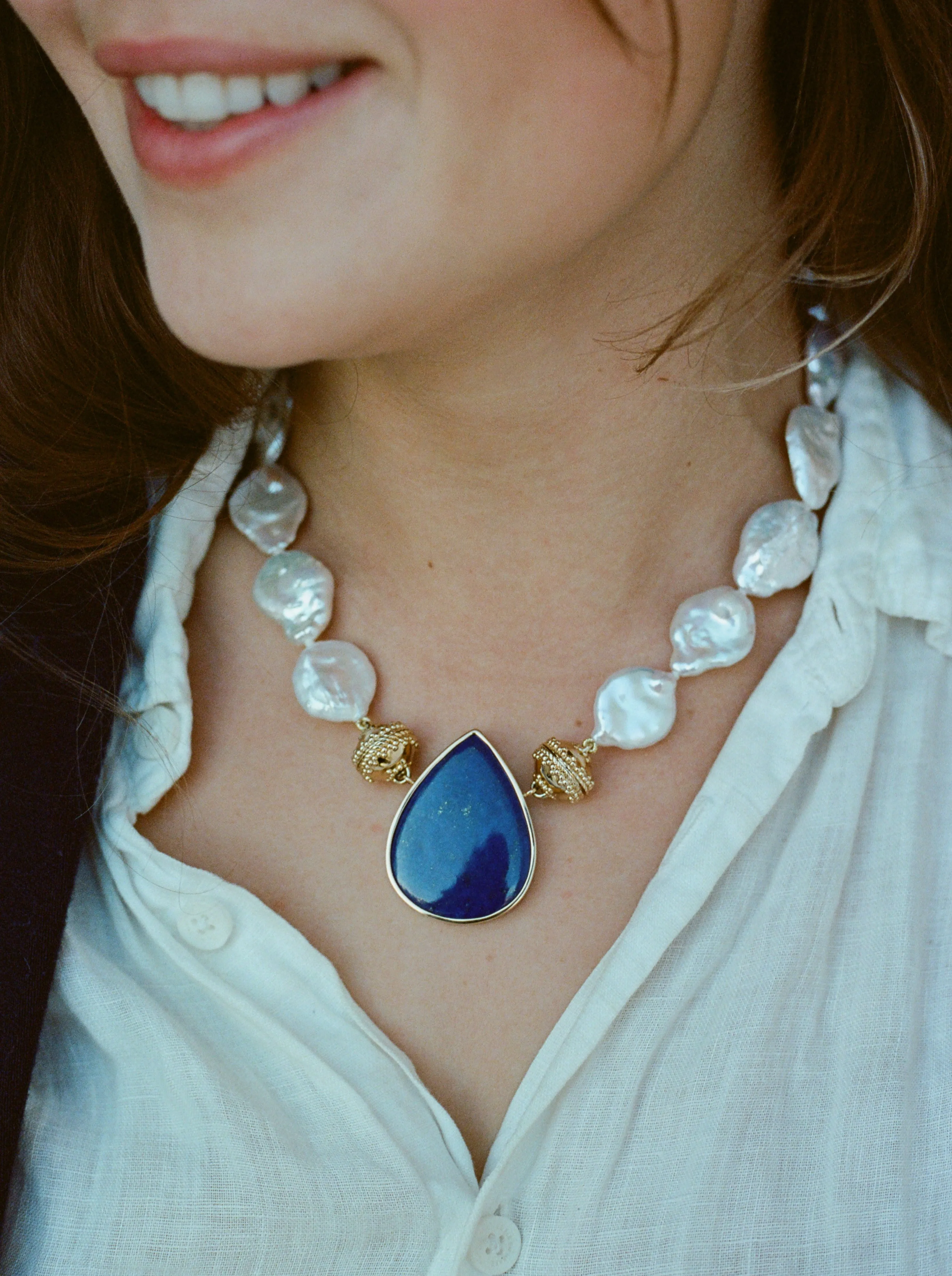 Lapis Teardrop Centerpiece