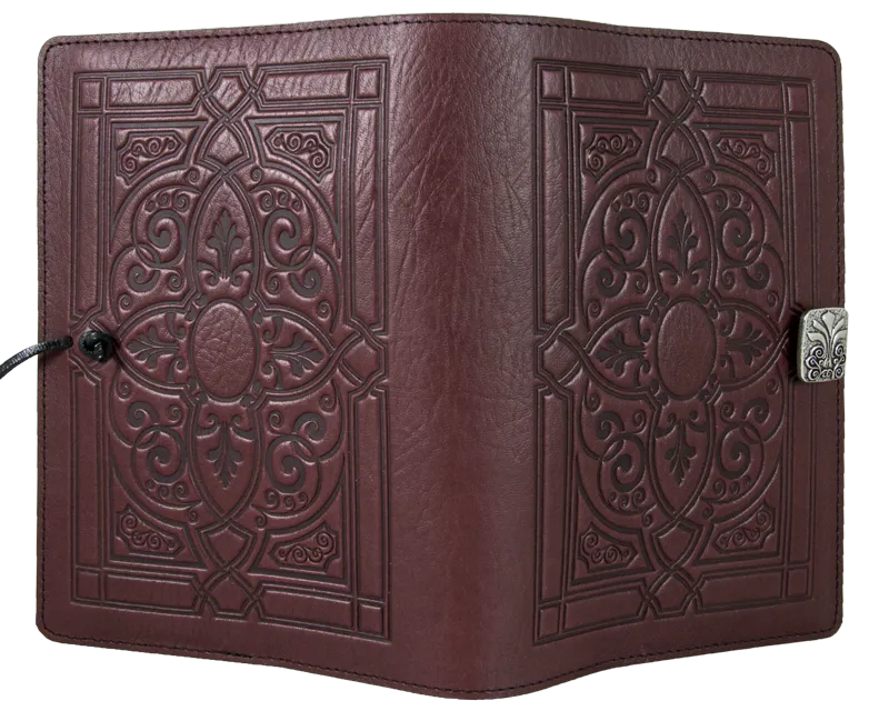 Large Leather Journal - Florentine in Wine Large