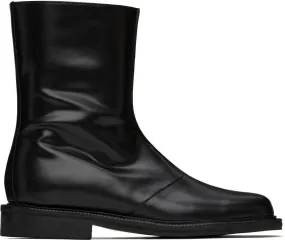 LE17SEPTEMBRE Black Leather Ankle Boots