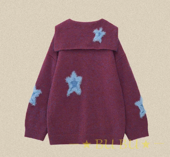 MAMC  |Star Unisex Blended Fabrics Oversized Cardigans