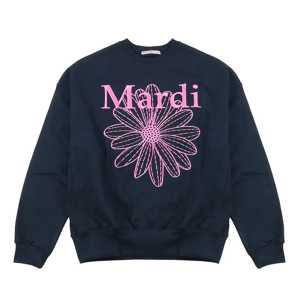 Mardi Mercredi  |Flower Patterns Rib Street Style U-Neck Long Sleeves Plain