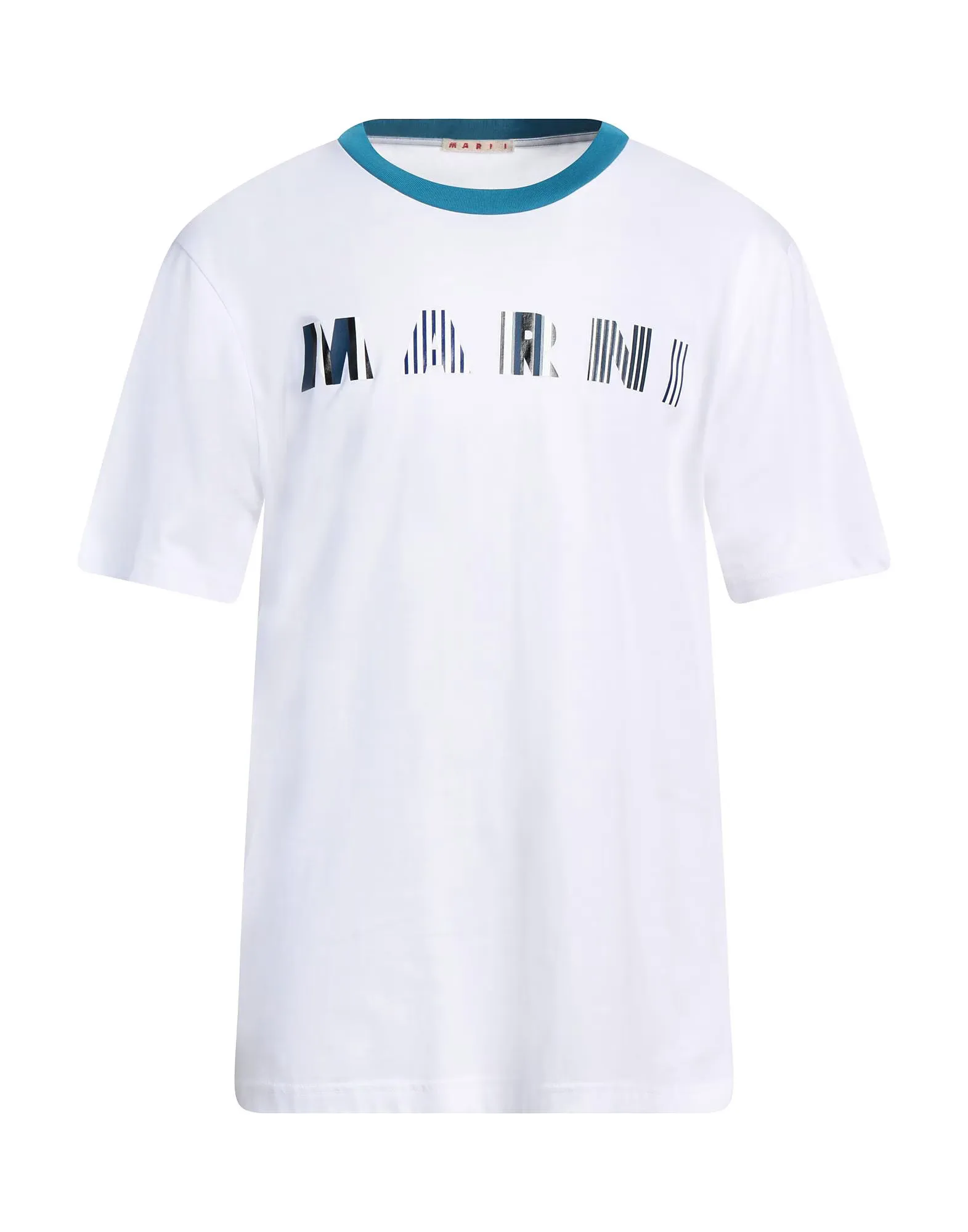 MARNI  |Crew Neck Bi-color Cotton Short Sleeves Oversized Logo