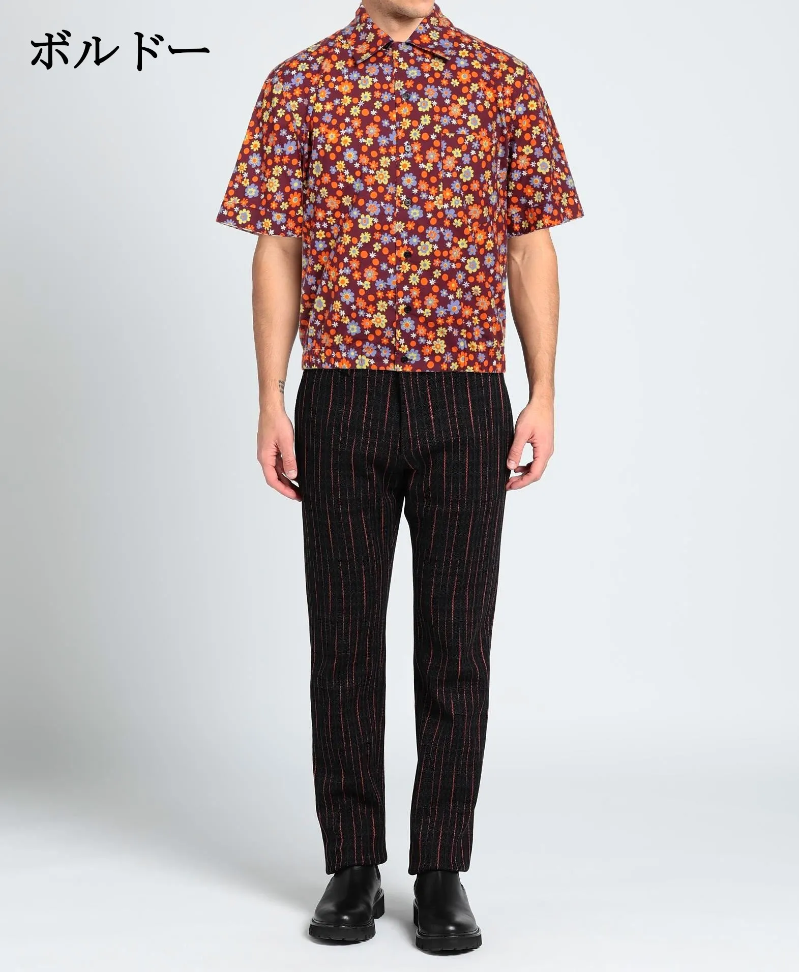 MARNI  |Flower Patterns Cotton Short Sleeves Oversized Logo