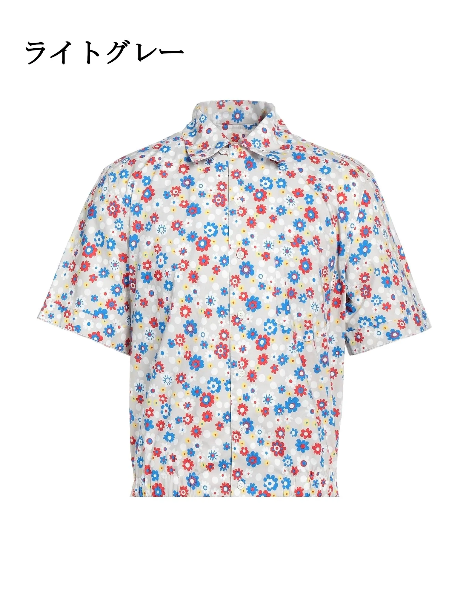 MARNI  |Flower Patterns Cotton Short Sleeves Oversized Logo