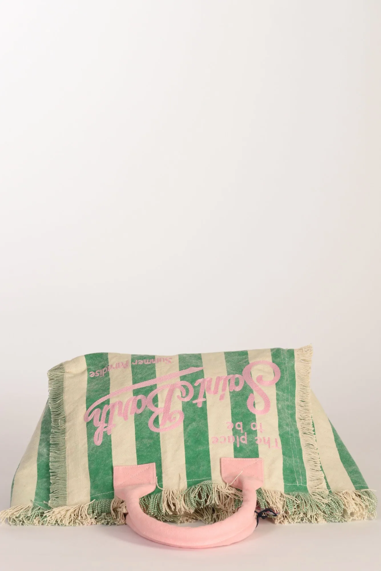 Mc2 Saint Barth Borsa Canvas Verde/rosa Donna