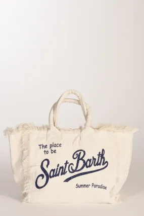 Mc2 Saint Barth Borsa Stampata Bianco/blu Donna