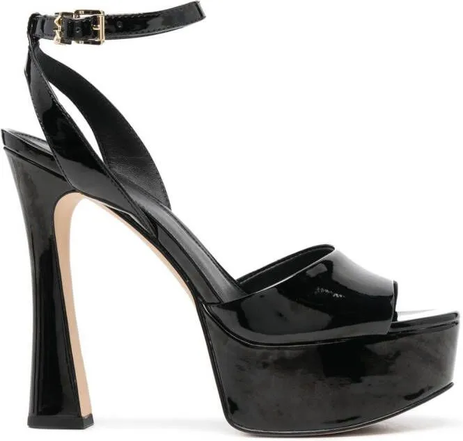 Michael Kors Jenson patent-leather sandals Black