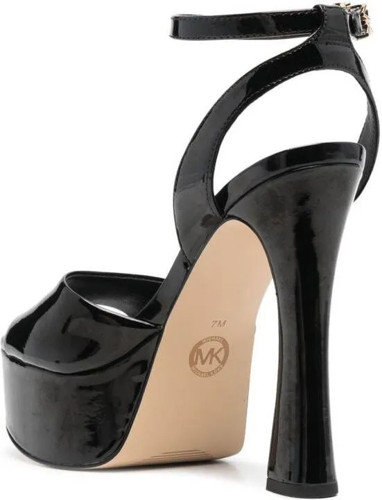 Michael Kors Jenson patent-leather sandals Black